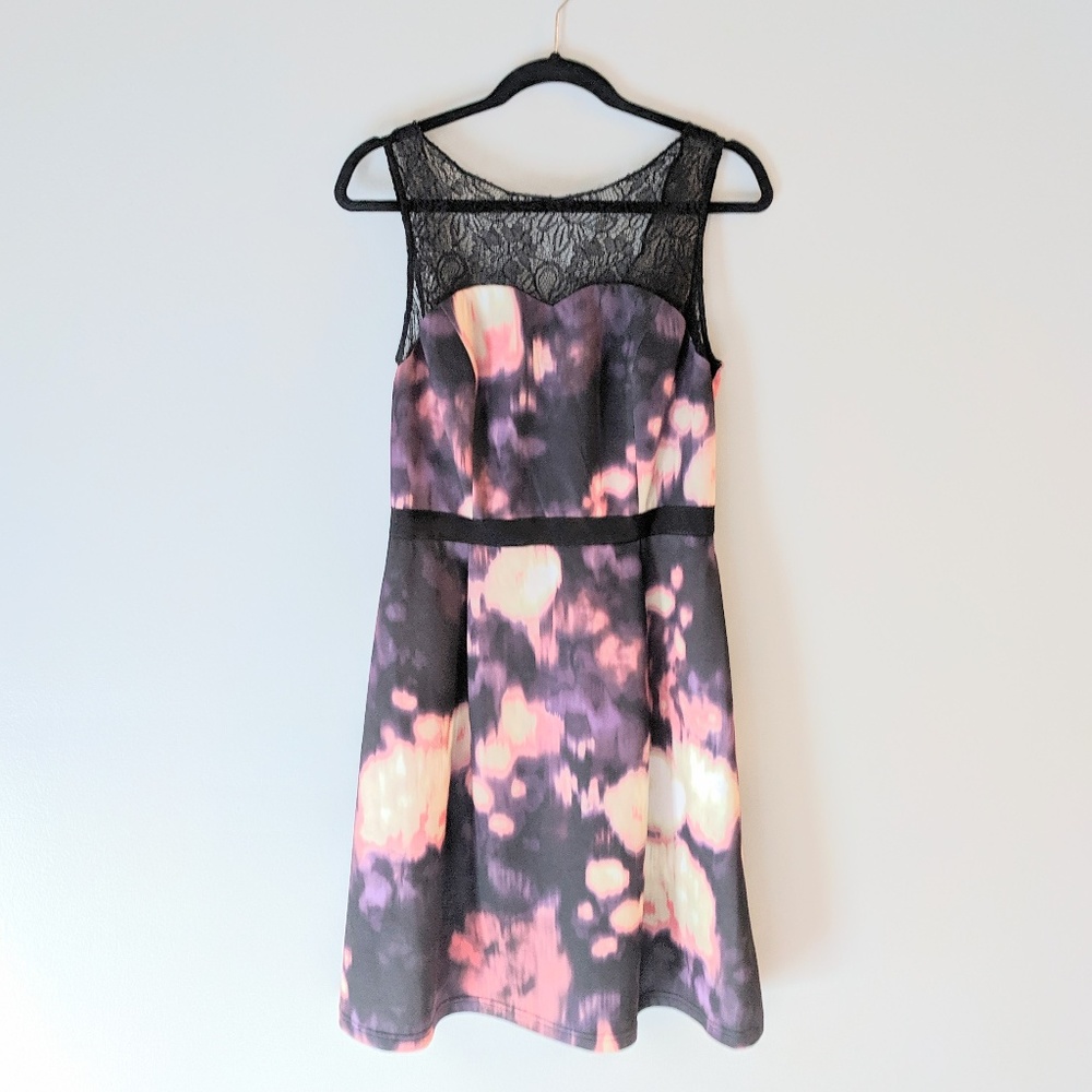 Lovely by Adrianna Papell Dress Black Lace 8
